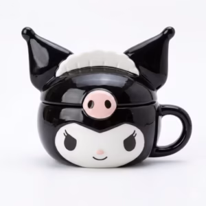ماگ سرامیکی درب‌دار طرح کورومی (Kuromi) مدل لایف استایل فانتزی
