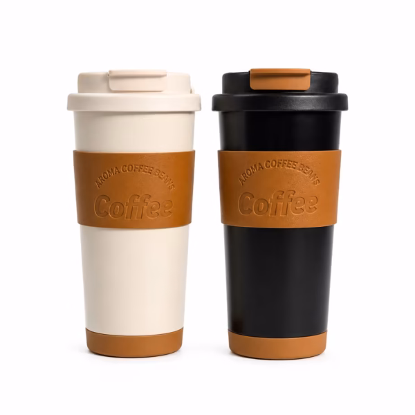 تراول ماگ چرمی طرح Coffee (دو رنگ کرم و مشکی) تراول ماگ چرمی طرح Coffee (دو رنگ کرم و مشکی)