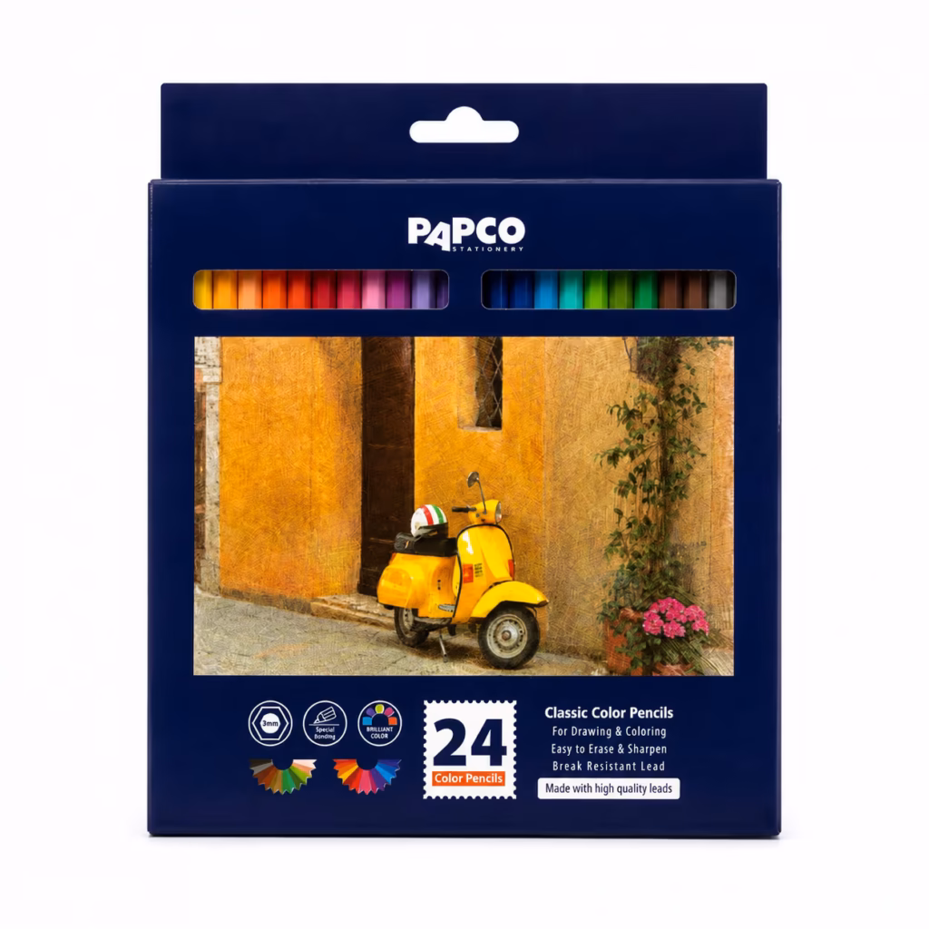 مداد رنگی ۲۴ رنگ پاپکو (Papco)