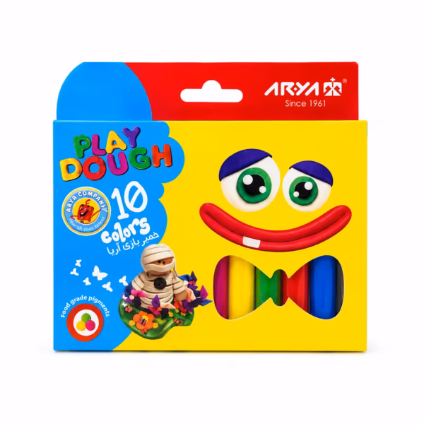 خمیر بازی مقوایی ۱۰ رنگ آریا (Arya Play Dough) خمیر بازی مقوایی ۱۰ رنگ آریا (Arya Play Dough)
