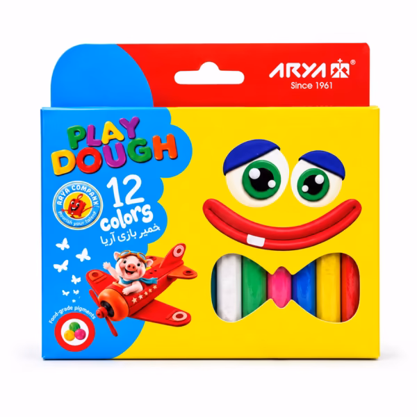 خمیر بازی مقوایی ۱۲ رنگ آریا (Arya Play Dough) خمیر بازی مقوایی ۱۲ رنگ آریا (Arya Play Dough)