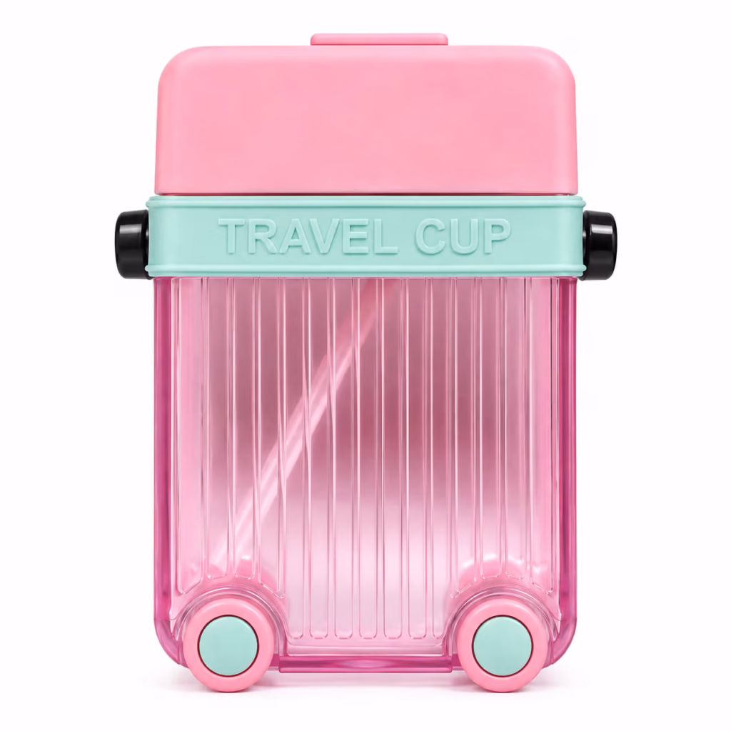 قمقمه نی‌دار فانتزی مدل چمدانی (Travel Cup)
